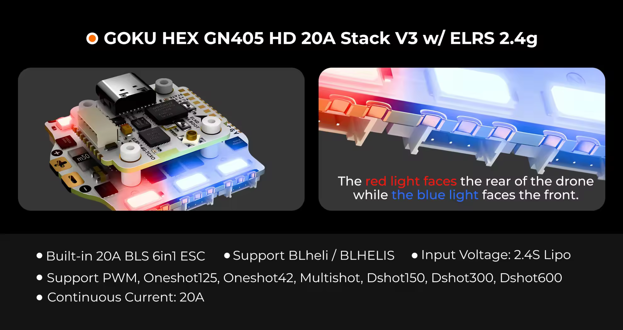 flywoo goku hex gn405 hd 20a stack v3 w elrs 2 4g