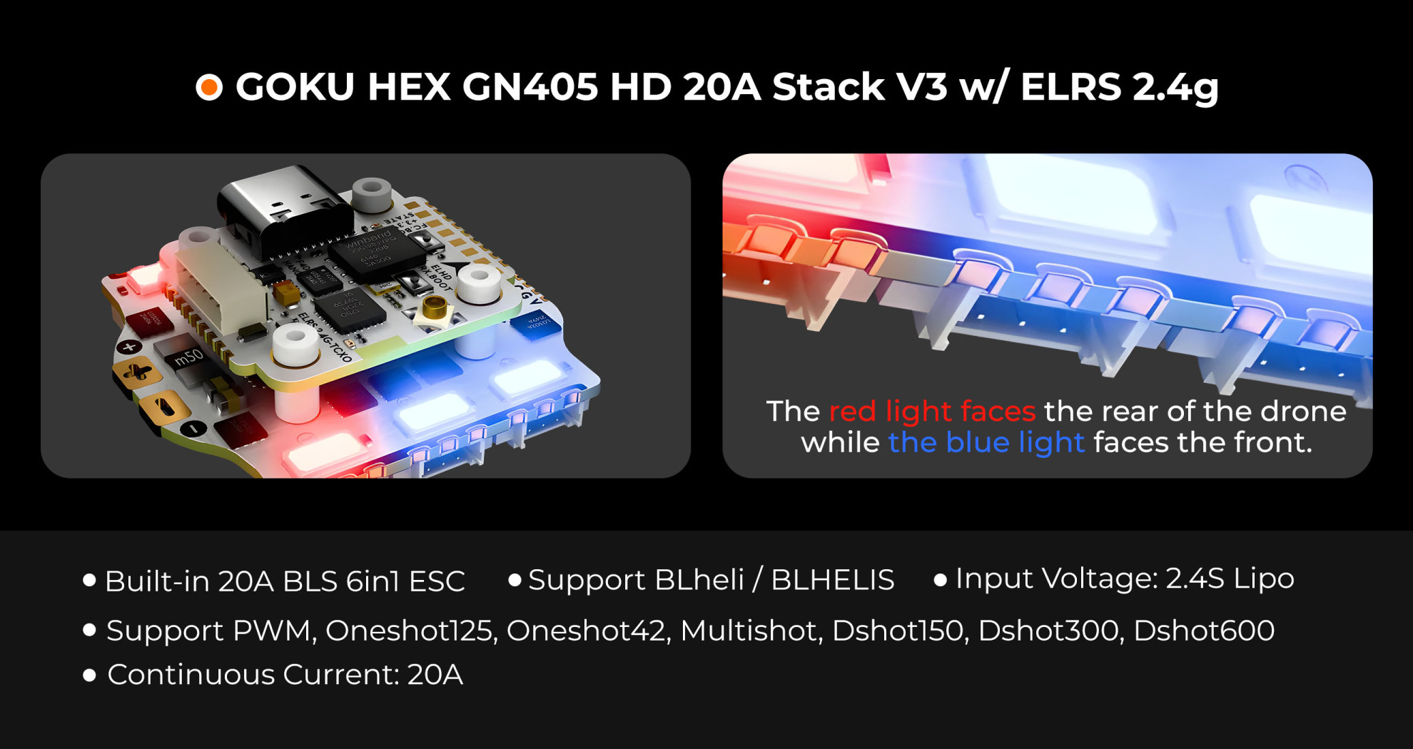 flywoo goku hex gn405 hd 20a stack v3 w elrs 2 4g