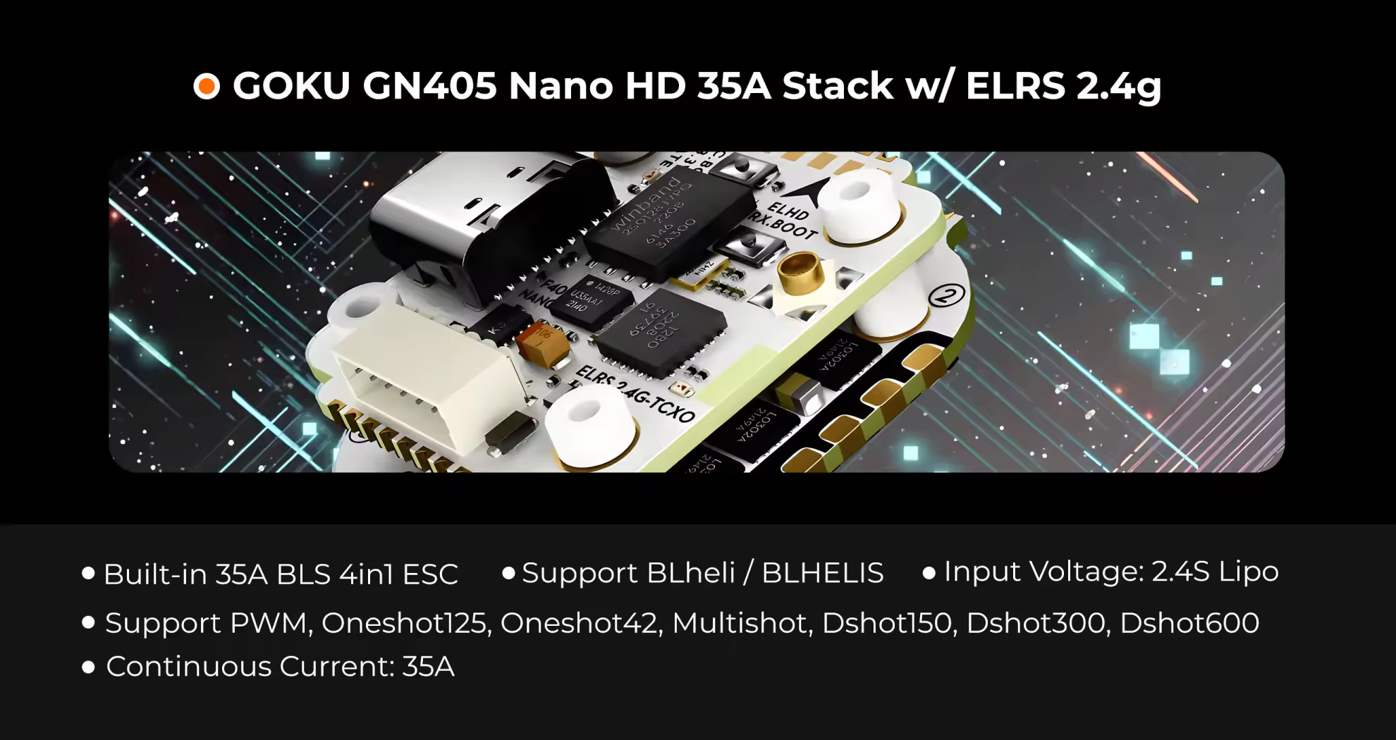 flywoo goku nano hd 35a stack v3 w elrs 2 4g