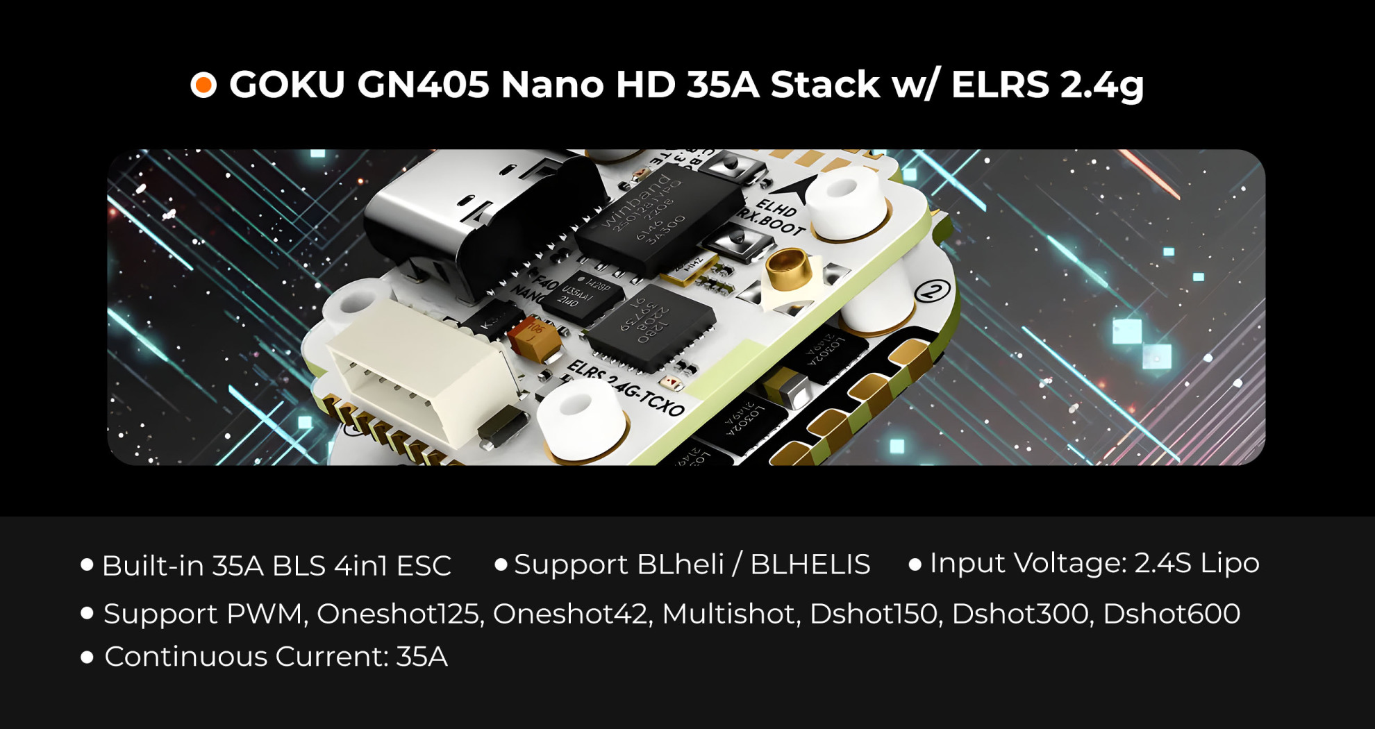 flywoo goku nano hd 35a stack v3 w elrs 2 4g