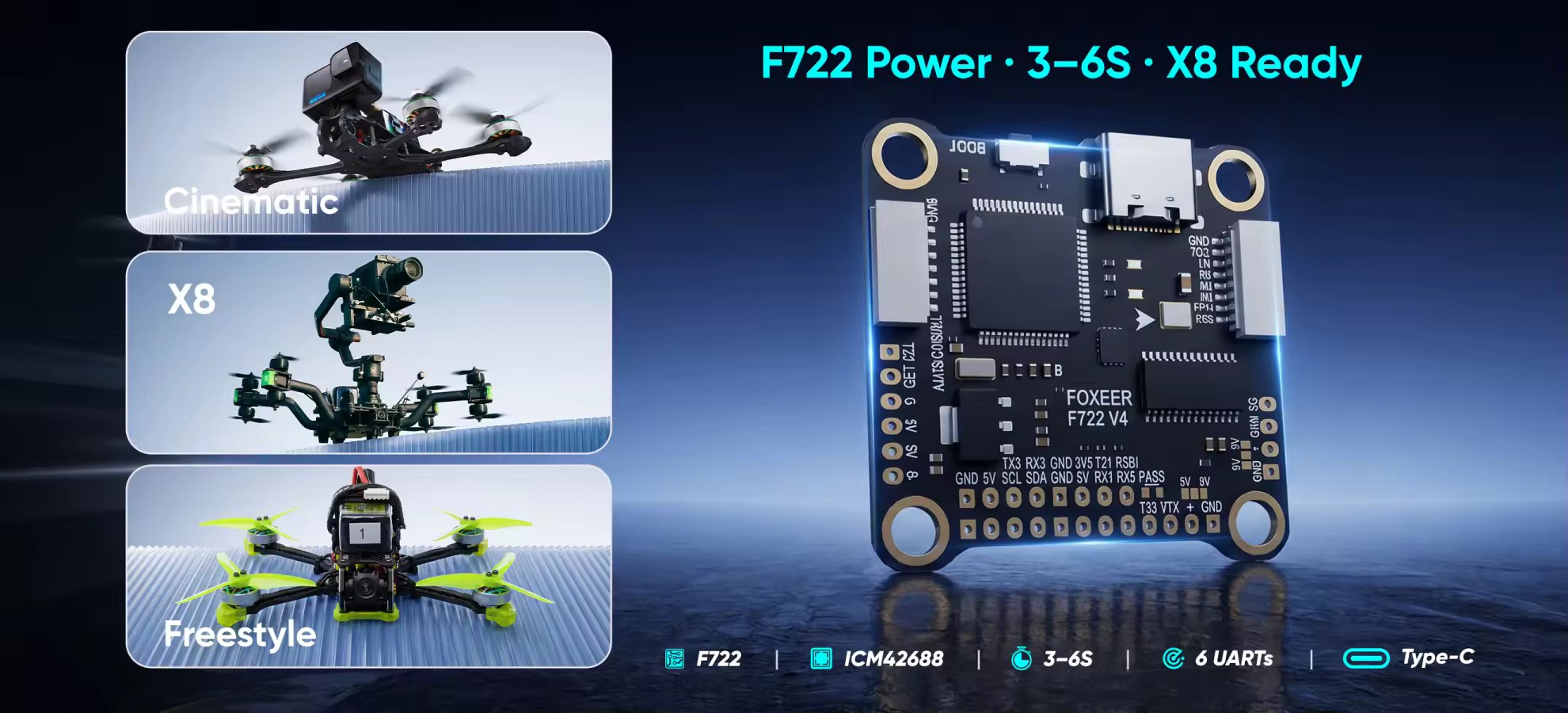 foxeer f722 v4 flight controller 1 pc