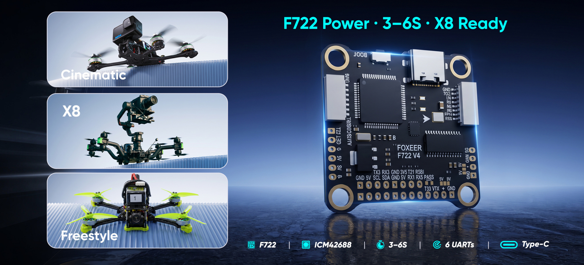 foxeer f722 v4 flight controller 1 pc