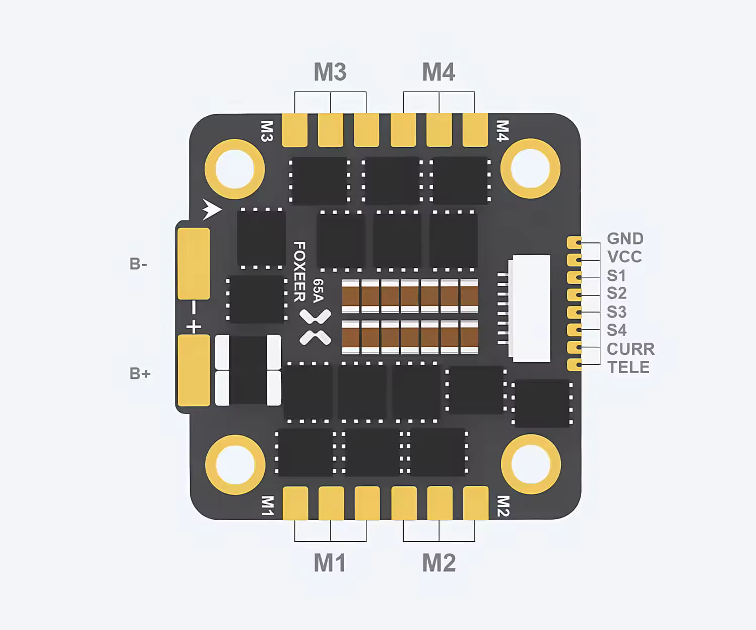 foxeer reaper f4 128k 65a bl32 4 in 1 esc 3 8s fpv drone 6