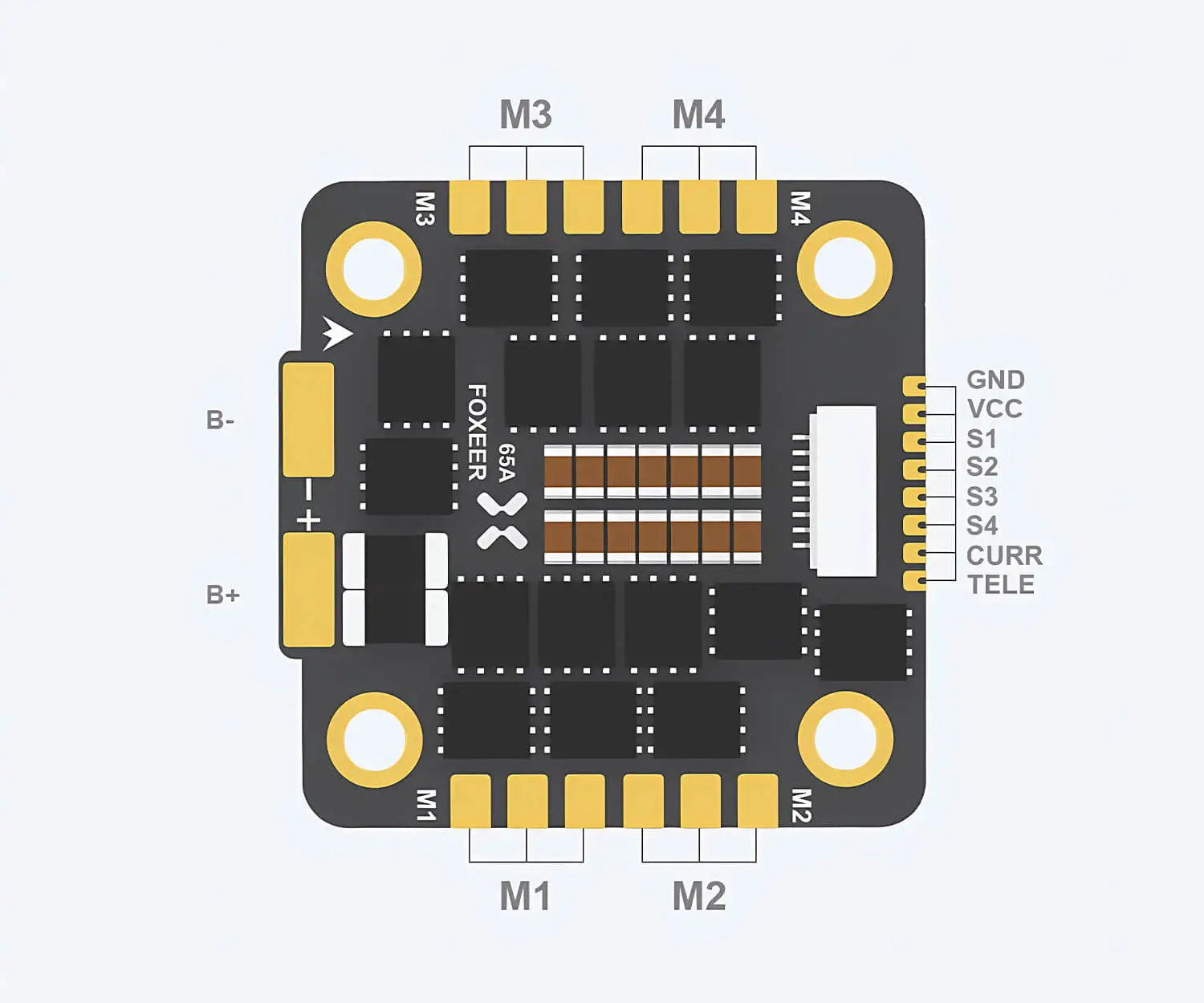 foxeer reaper f4 128k 65a bl32 4 in 1 esc 3 8s fpv drone 6