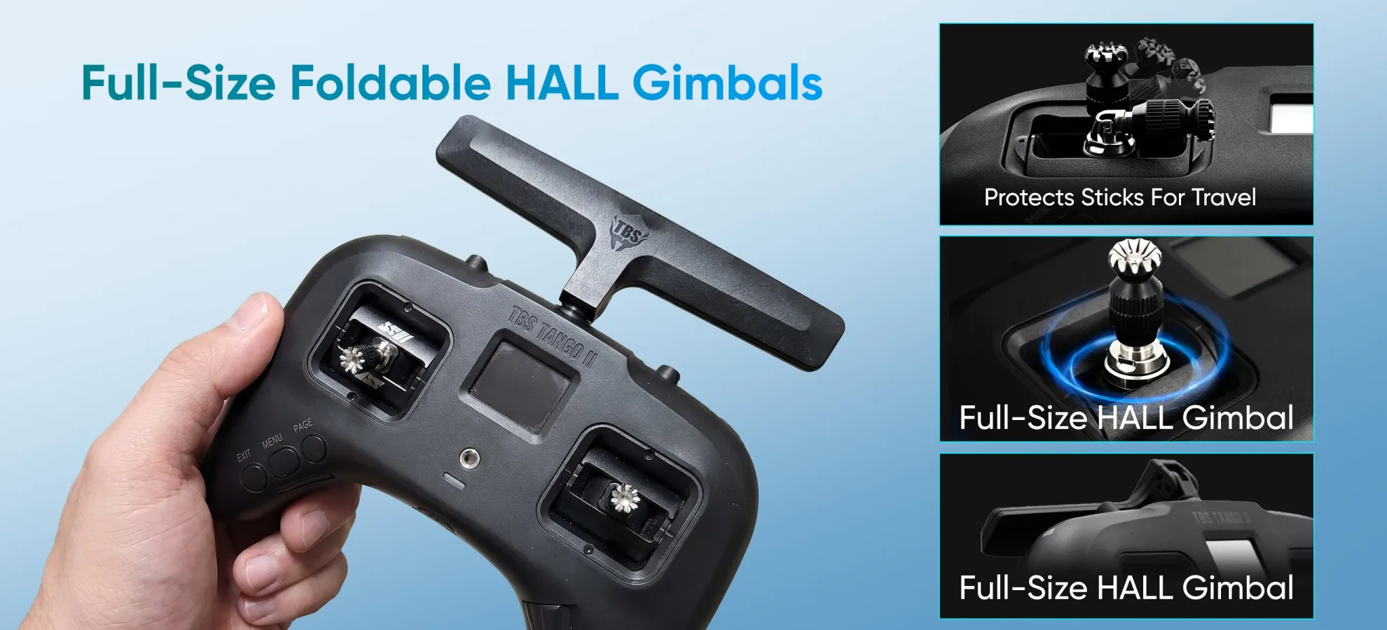 full size folding hall sensor gimbals pc
