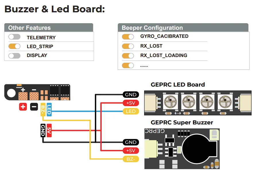 gep f722 35a aio buzzer led board