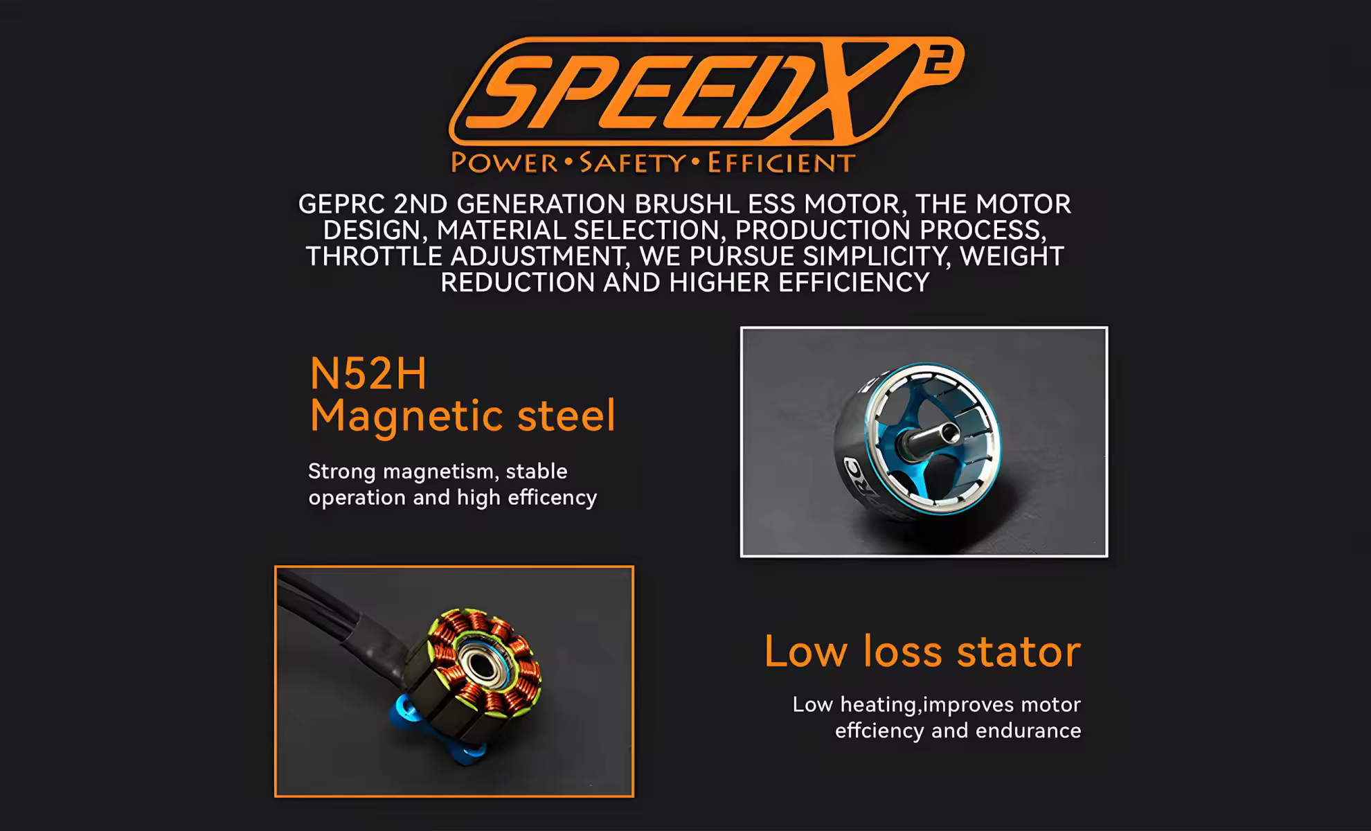 geprc speedx2 2107 5 motor 1960kv fpv drone inner part