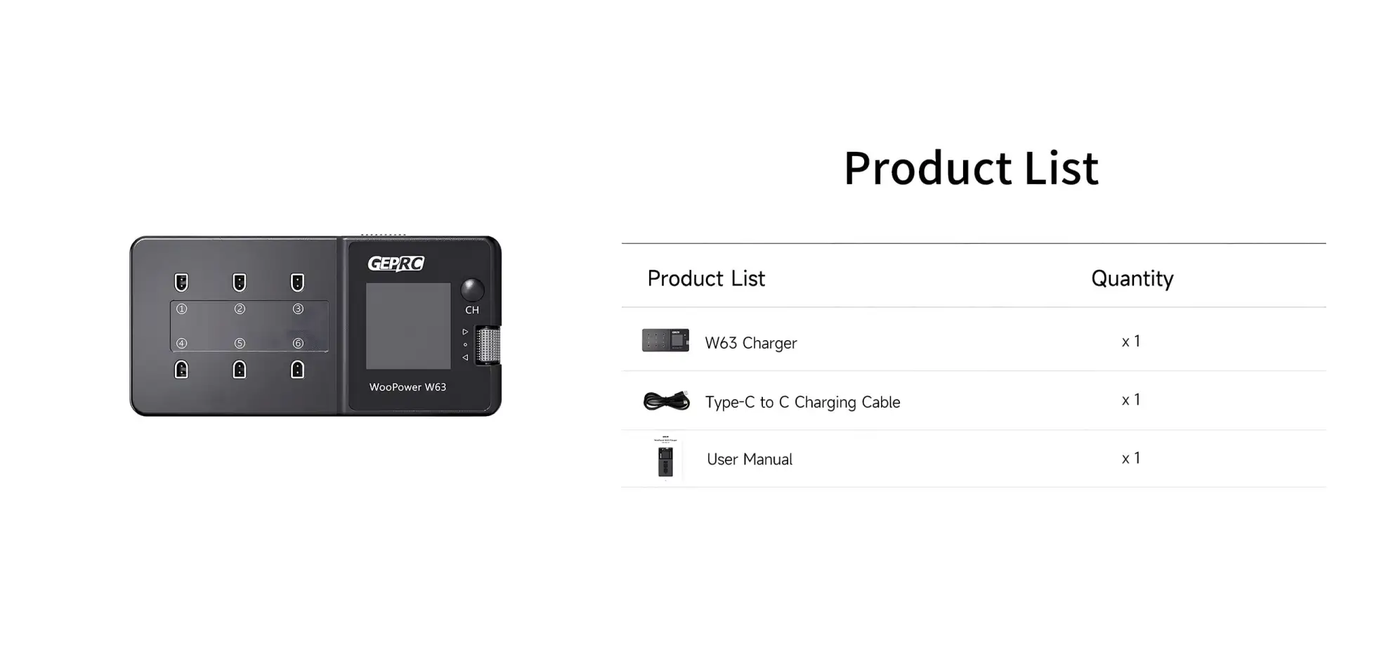 geprc woopower w63 1s charger 8
