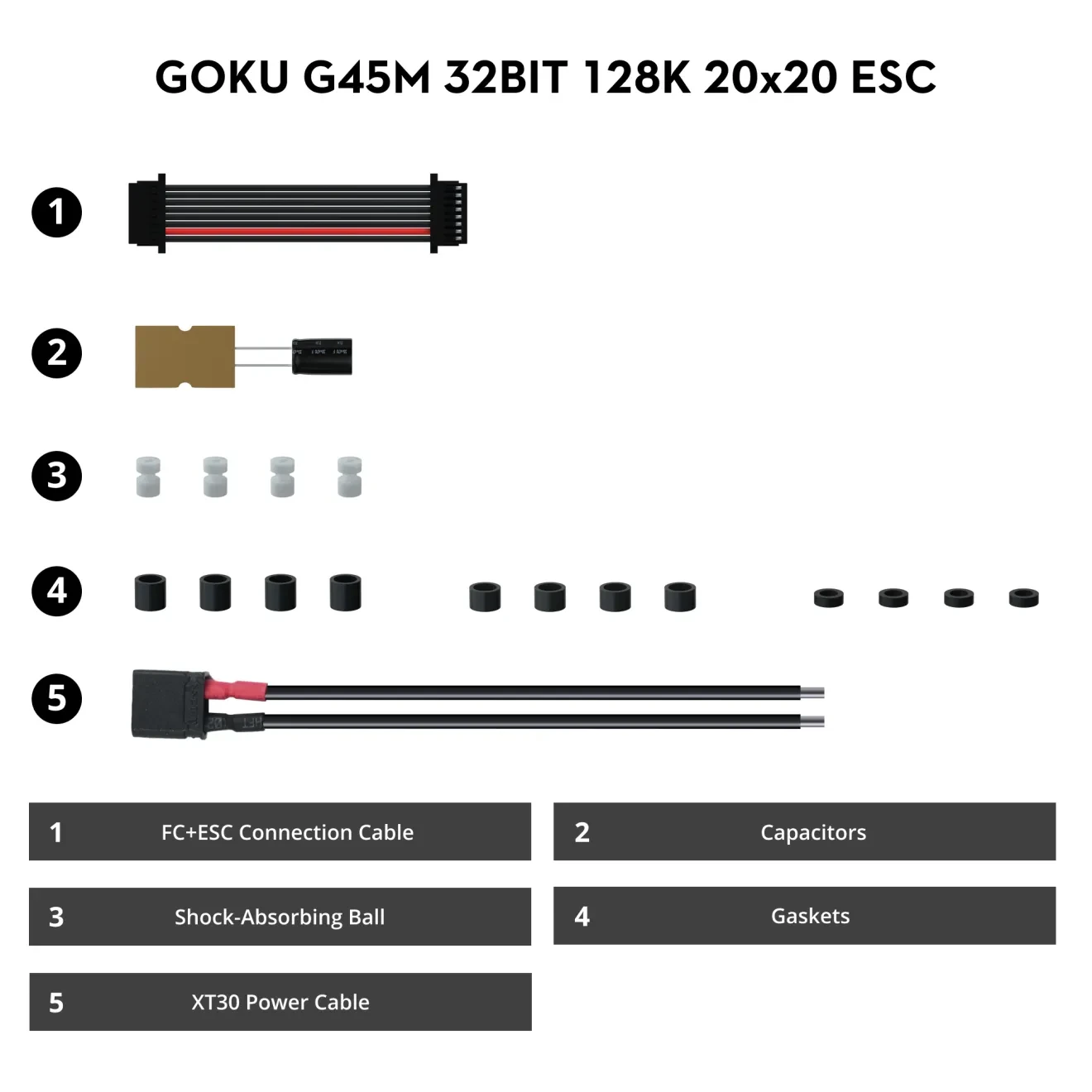 goku g45m 32bit 128k 2 6s 45a esc package