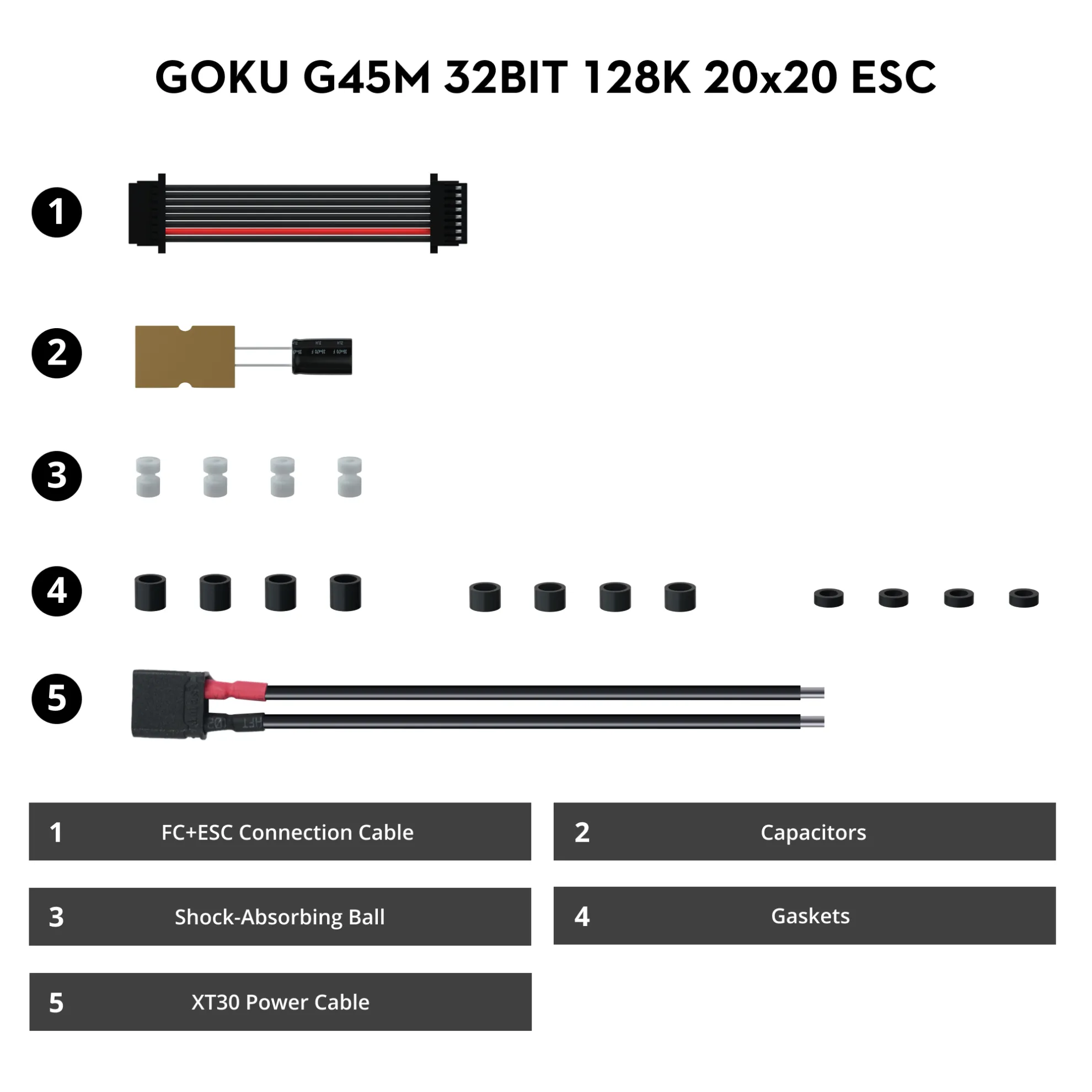 goku g45m 32bit 128k 2 6s 45a esc package
