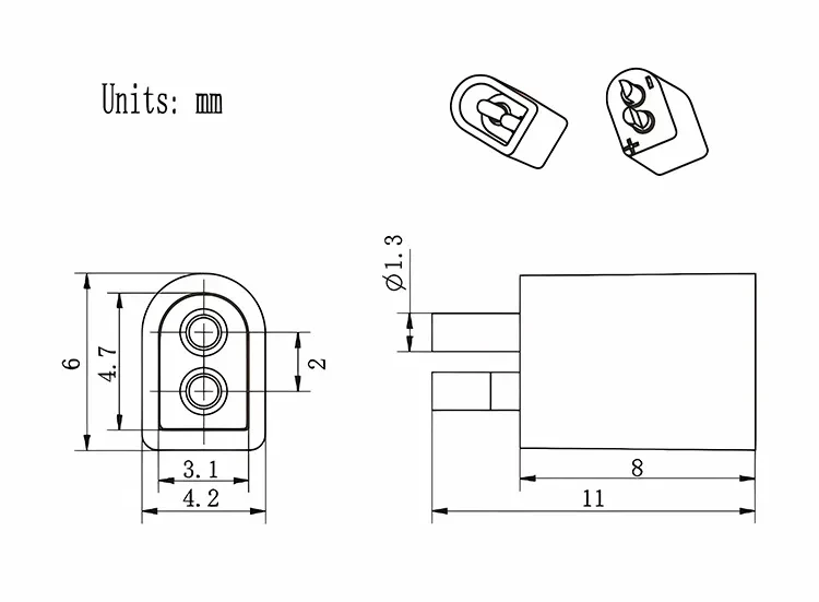 h5-betafpv-bt2.0-connector-10pcs-size betafpv bt2.0 connector 10pcs size