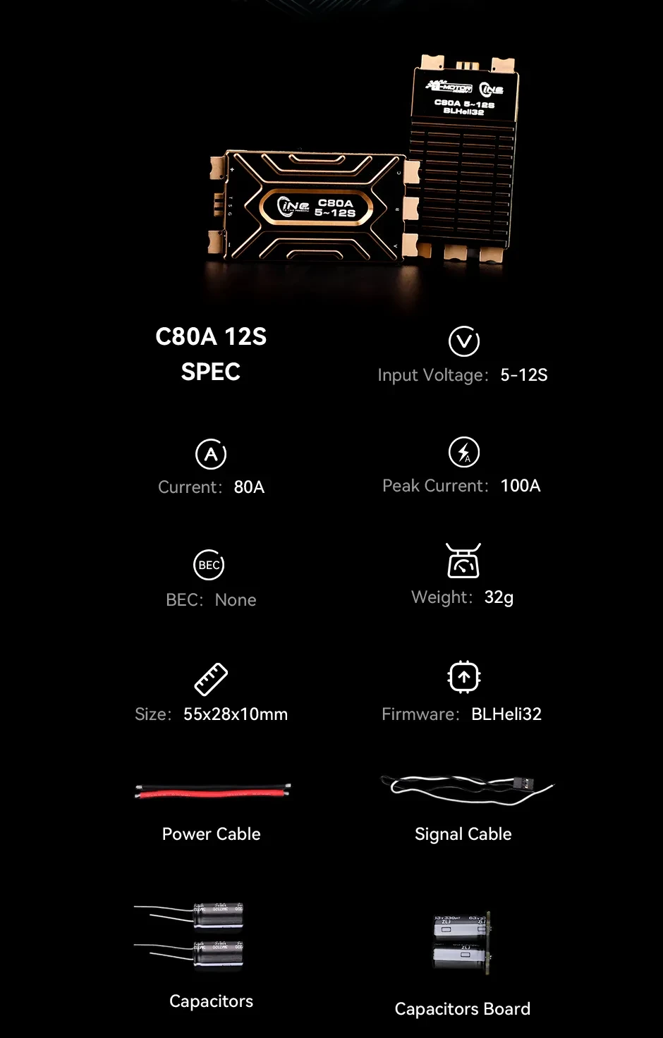 Accessories for T-Motor c80a 12s esc