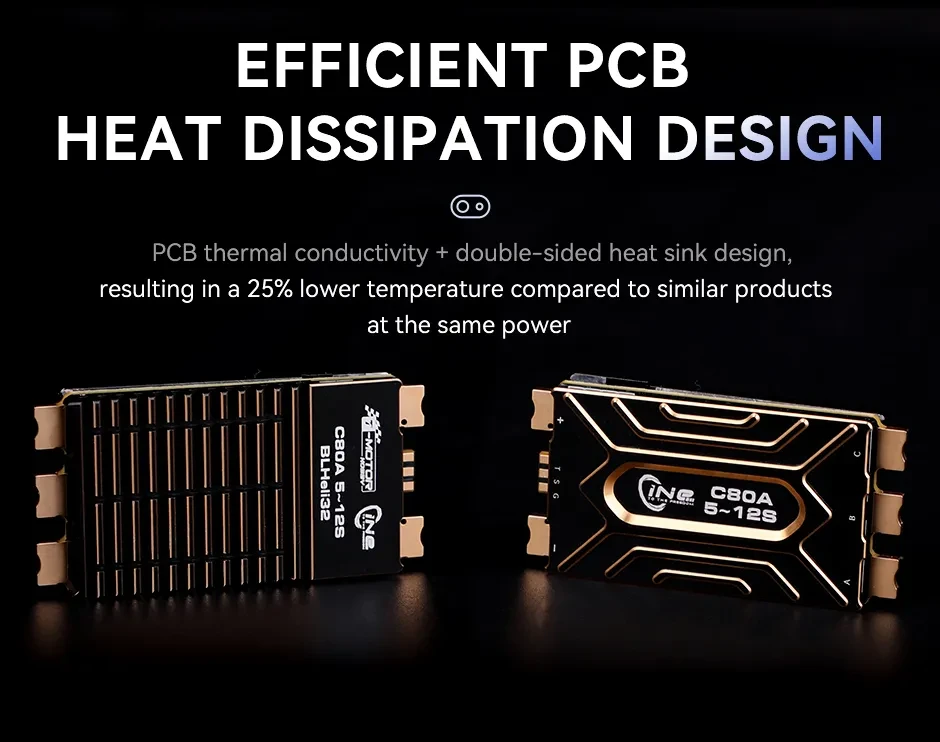 T-Motor c80a 12s esc efficient pcb