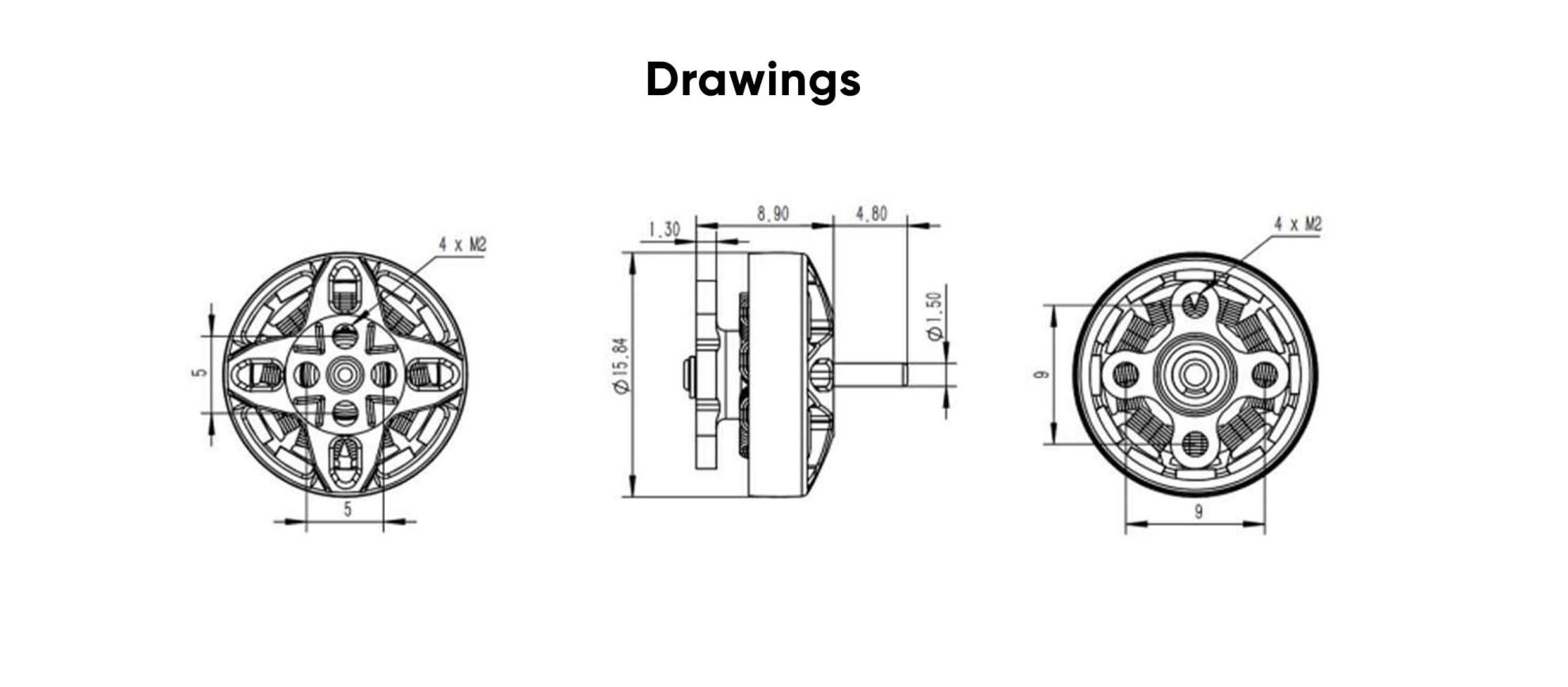 hglrc specter 1202.5 motor size drawings pc