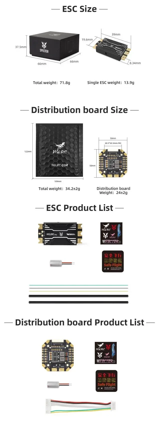 hglrc specter 90a package details