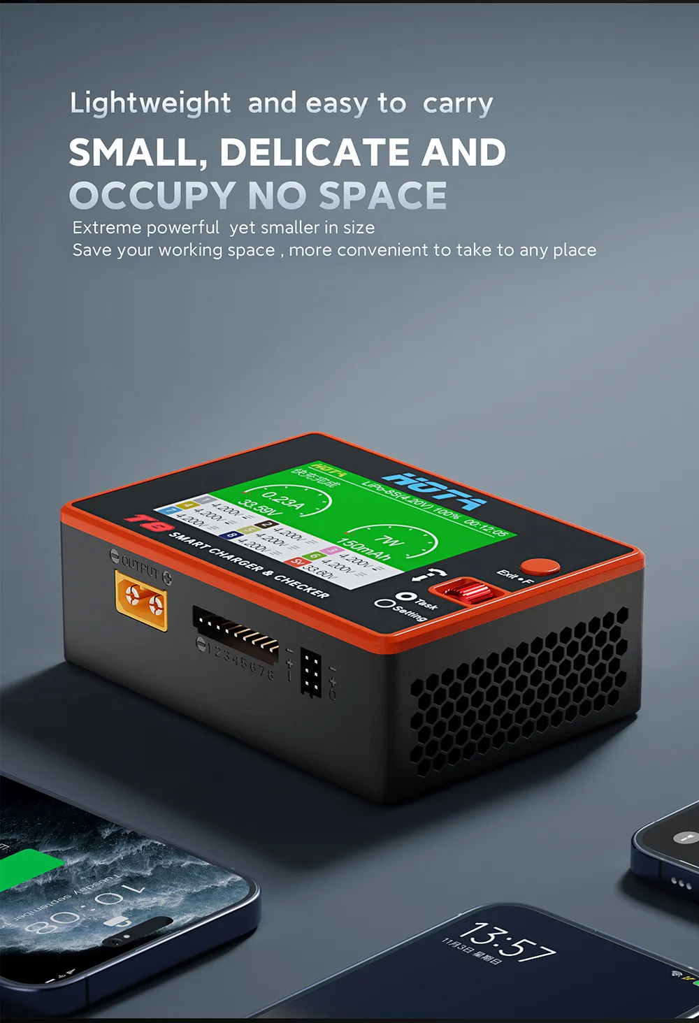 hota t8 650w 22a 1 8s charger easy to carry