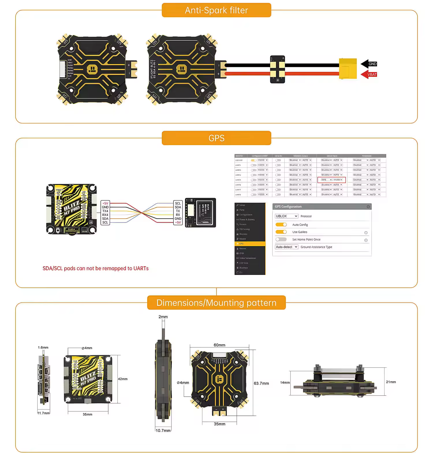 iflight blitz h7 pro flight controller for fpv drone 4 12s h743 fc instruction 3