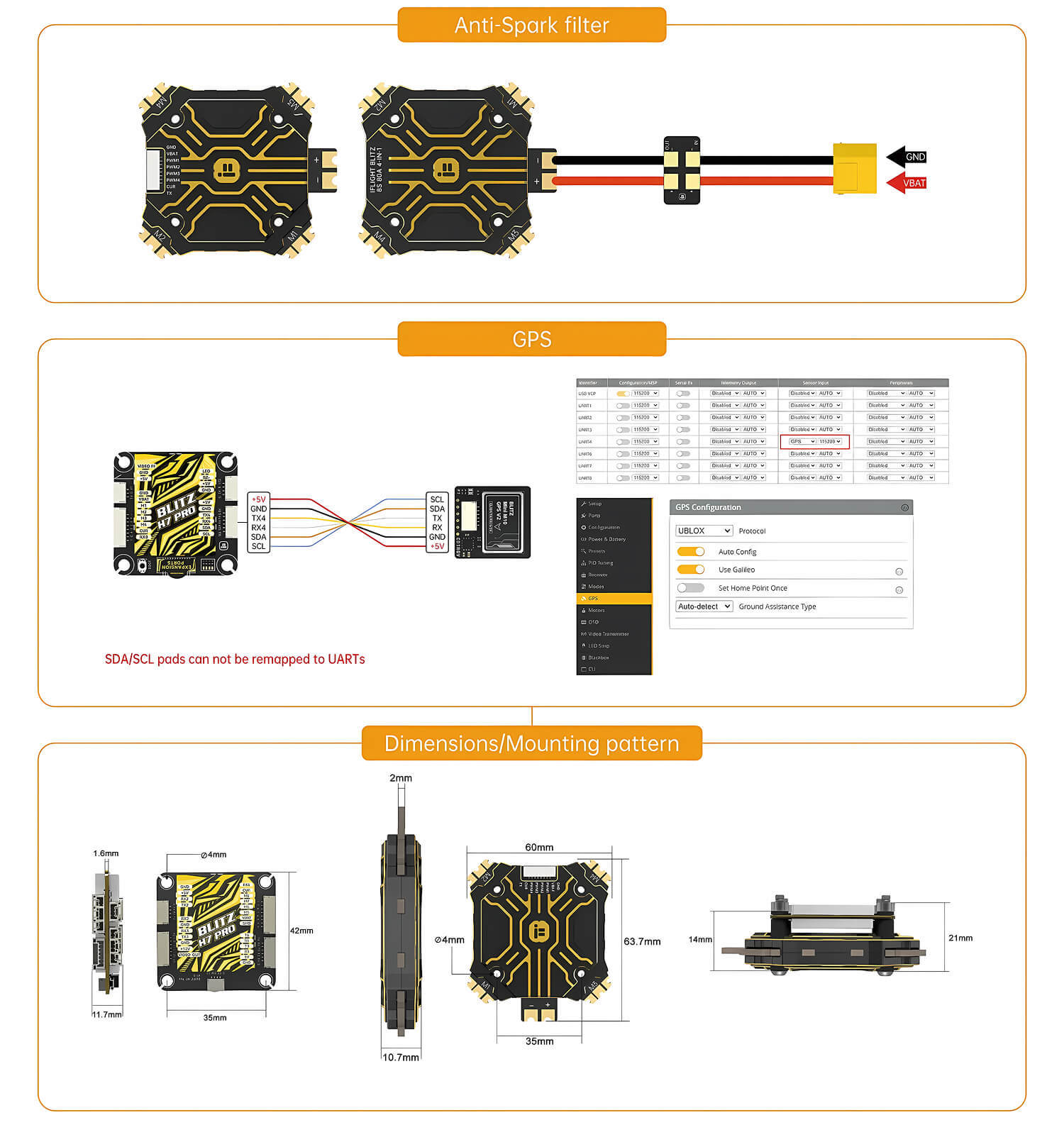 iflight blitz h7 pro flight controller for fpv drone 4 12s h743 fc instruction 3
