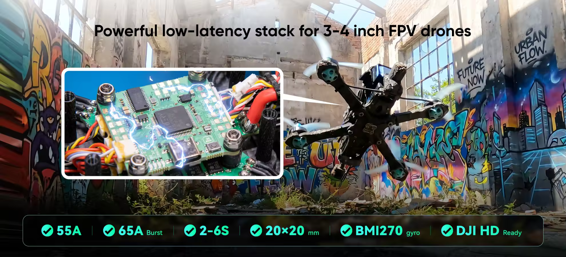 iflight blitz mini atf435 stack for 3 4 inch freestyle drone pc