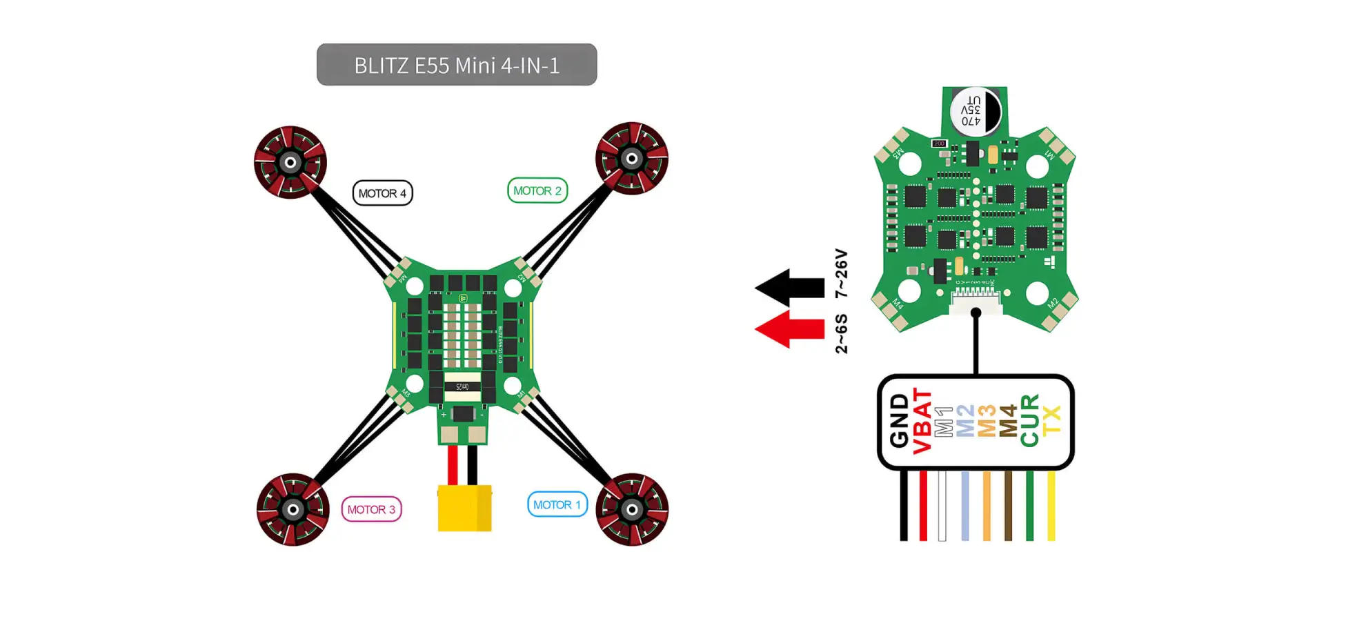 iflight blitz mini e55 4 in 1 esc 2 6s 55a for fpv pc 1