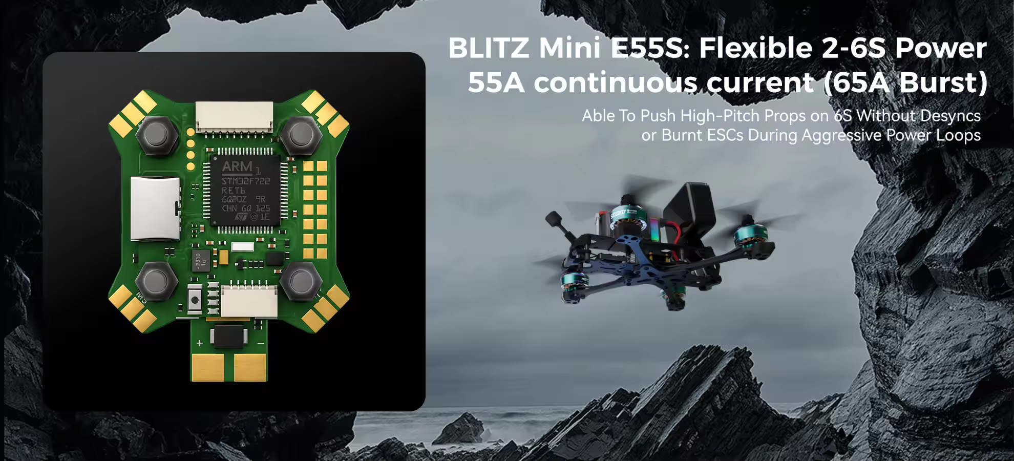 iflight blitz mini f722 e55s 4 in 1 stack power pc
