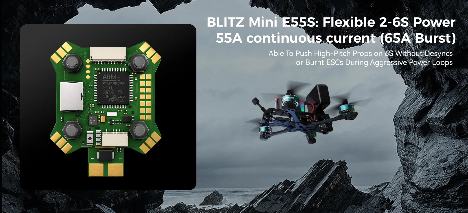 iflight blitz mini f722 e55s 4 in 1 stack power pc