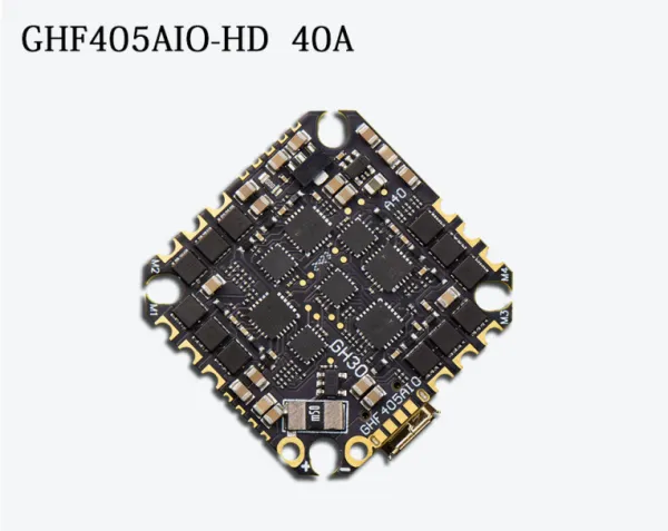 jhemcu ghf405 f4 hd 2 6s aio flight controller 40a 4in1 esc fpv back