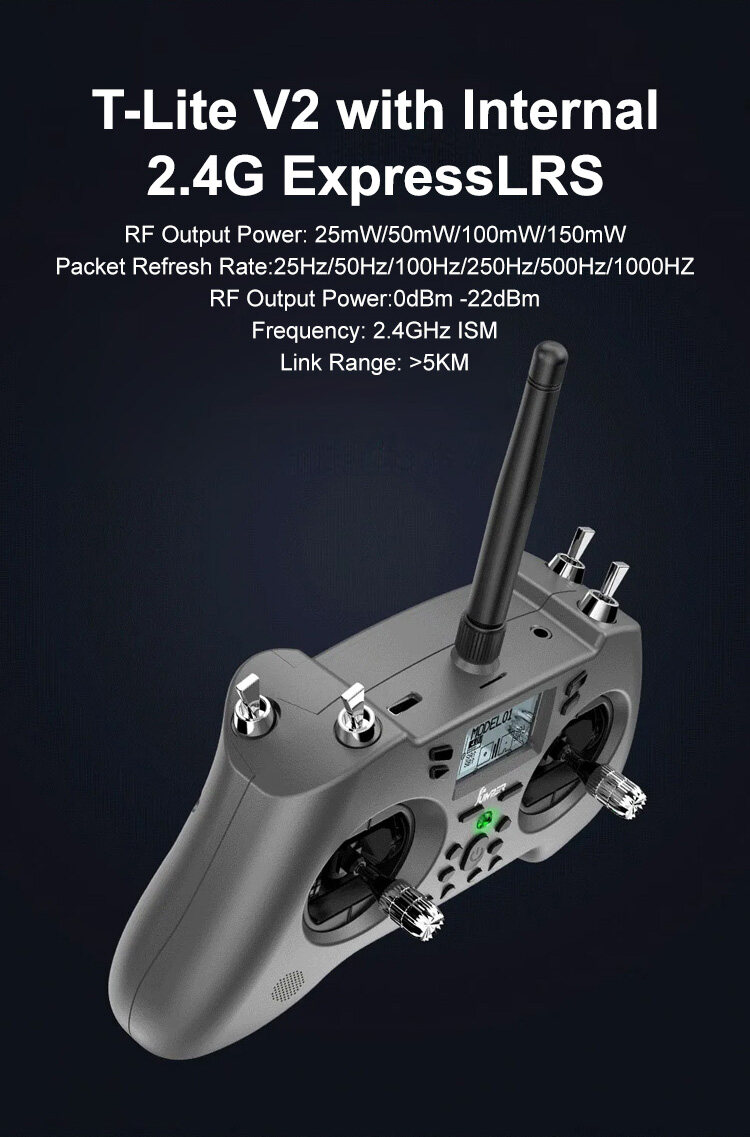 Jumper T-Lite V2 2.4GHz 16CH Hall Sensor Gimbals ELRS Radio