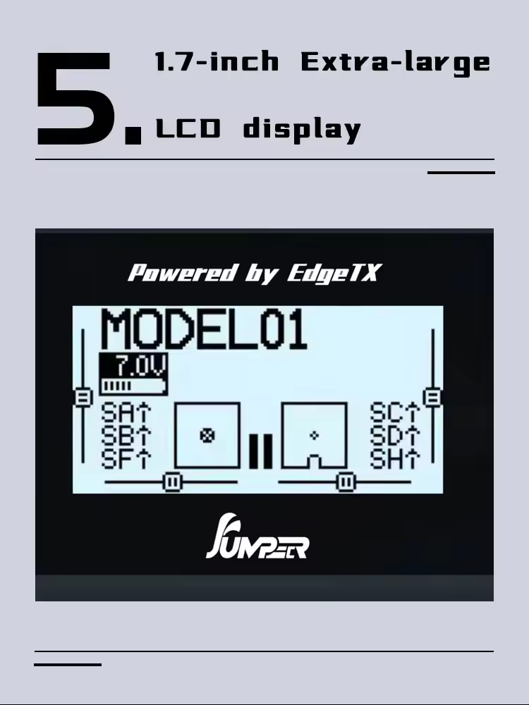 jumper t12 max radio controller 1.7 inch extra large lco display