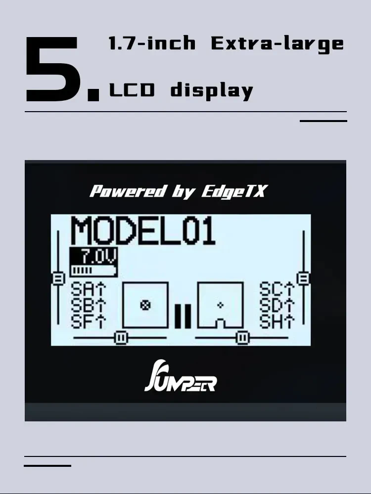 jumper t12 max radio controller 1.7 inch extra large lco display