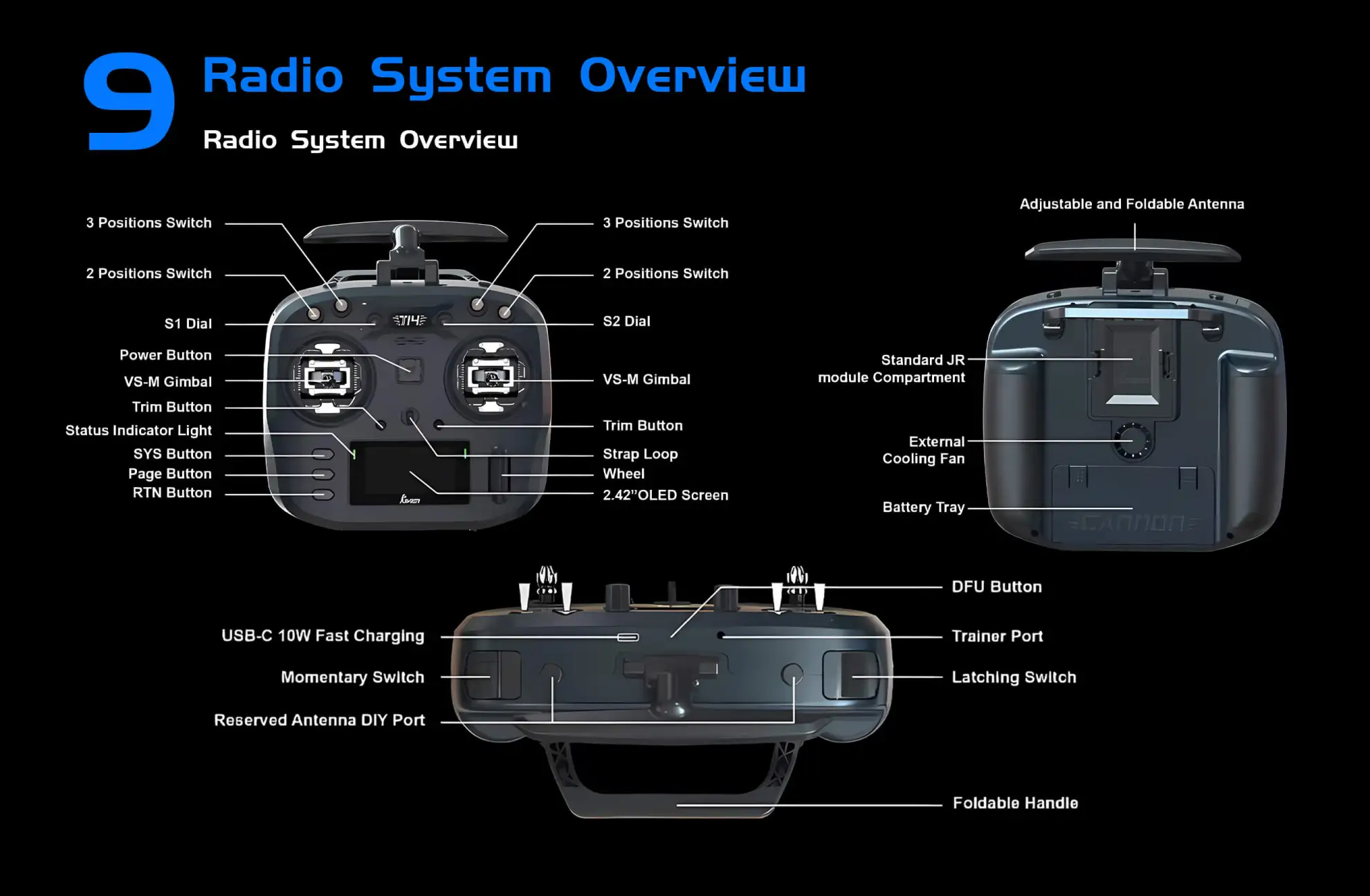 jumper t14 2.4ghz 915mhz elrs radio controller 10