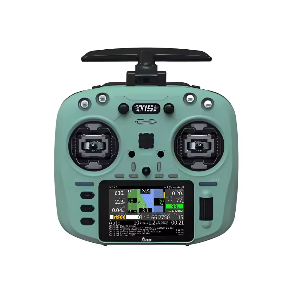 jumper t15 elrs 2.4ghz radio controller green