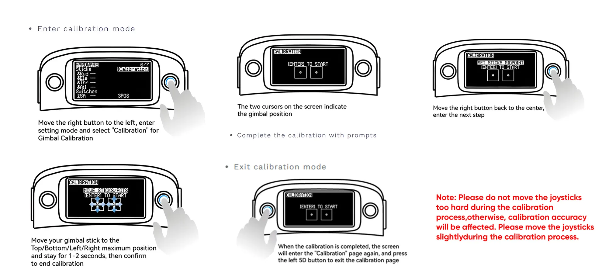 literadio 3 pro radio transmitter gimbal calibration