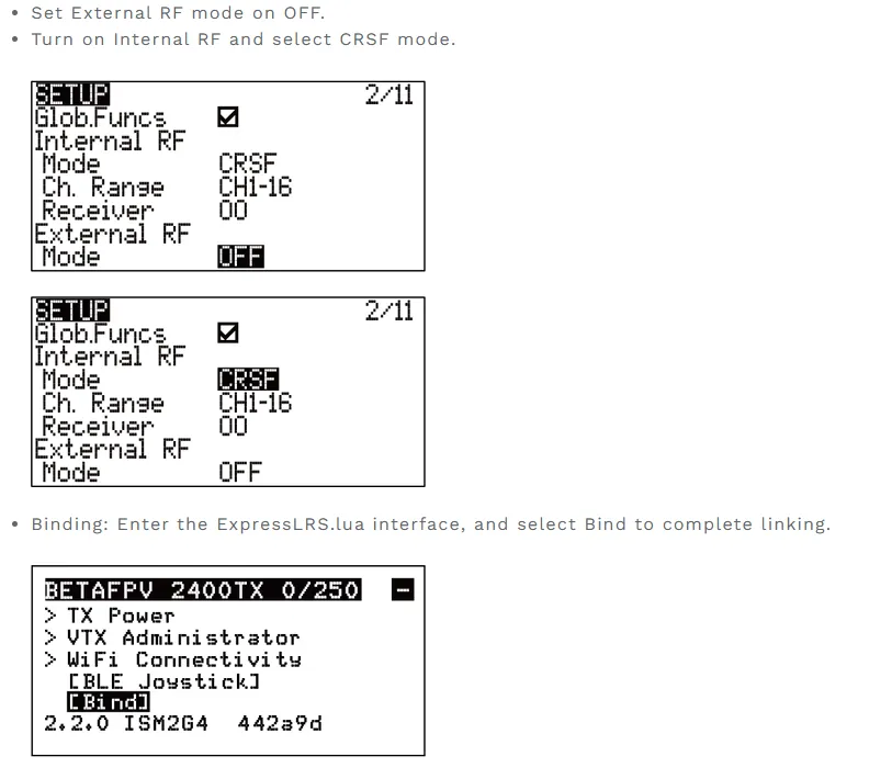 literadio 3 pro radio transmitter mode on off