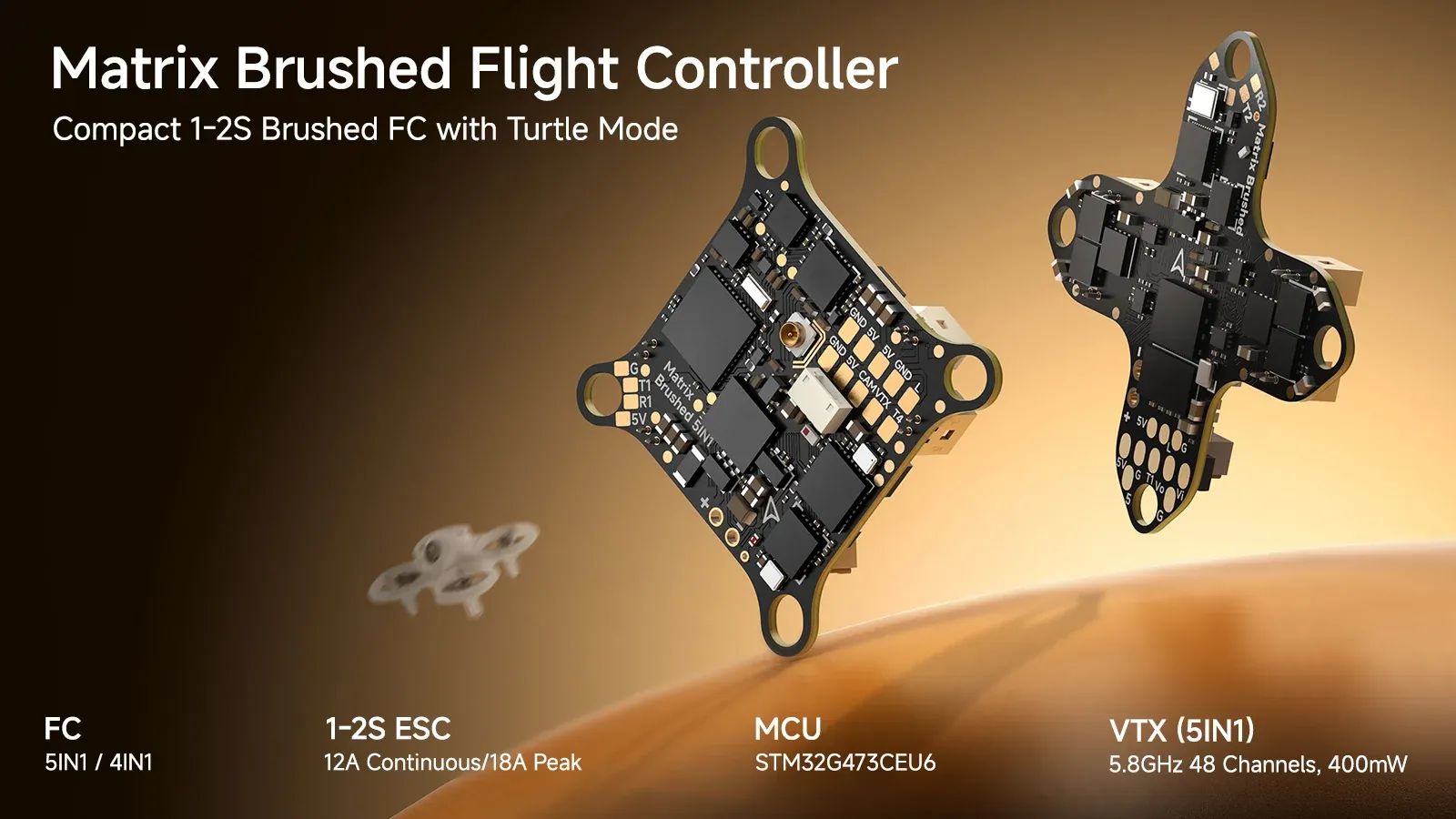 matrix 1 2s brushed flight controller