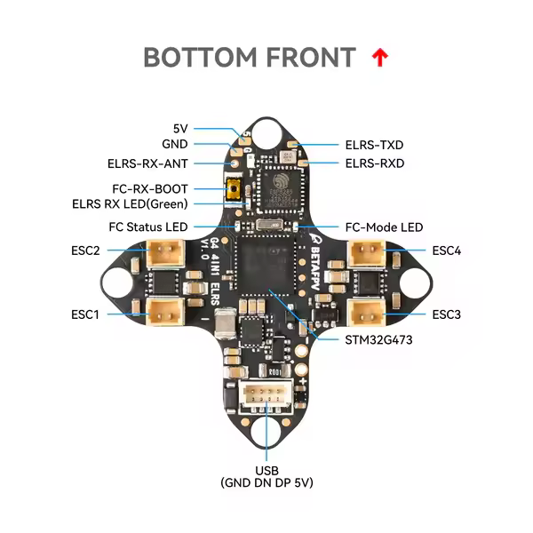 matrix brushed flight controller 4in1 bottom front