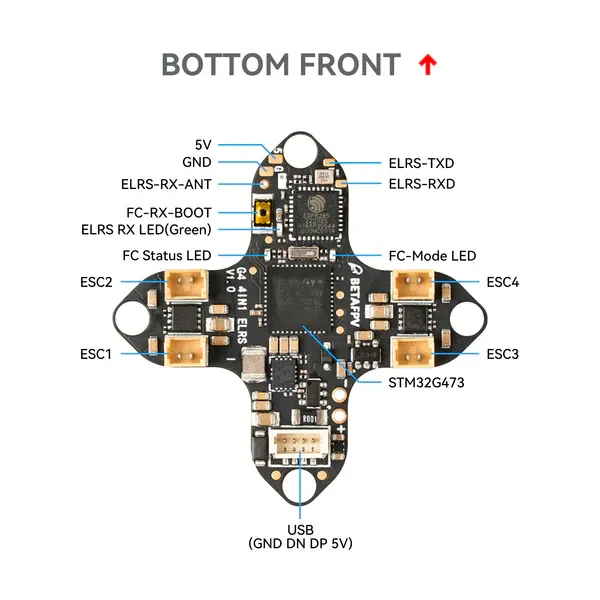 matrix brushed flight controller 4in1 bottom front