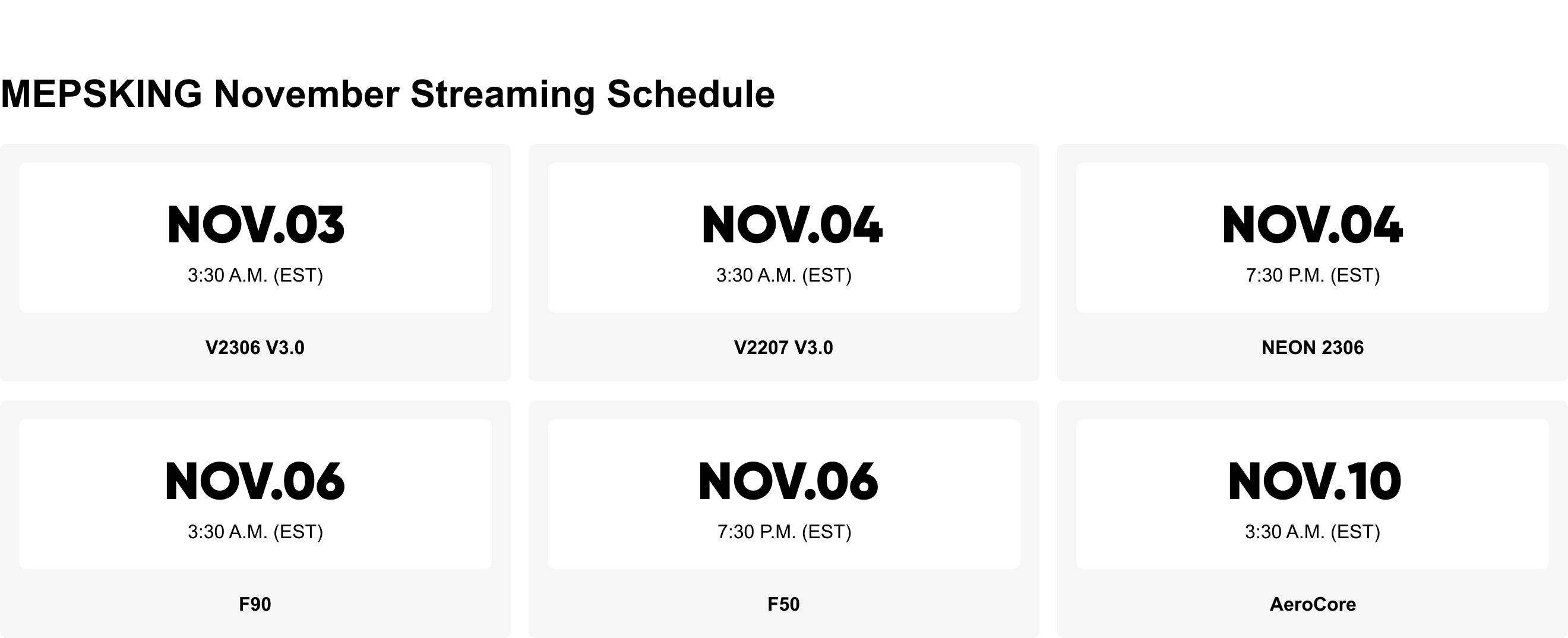 mepsking live streaming time schedule pc