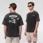 mepsking tshirt black worn by man