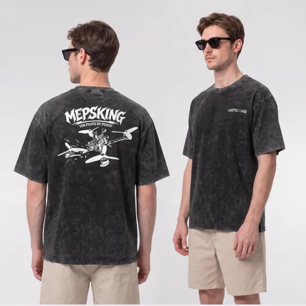 mepsking tshirt black worn by man