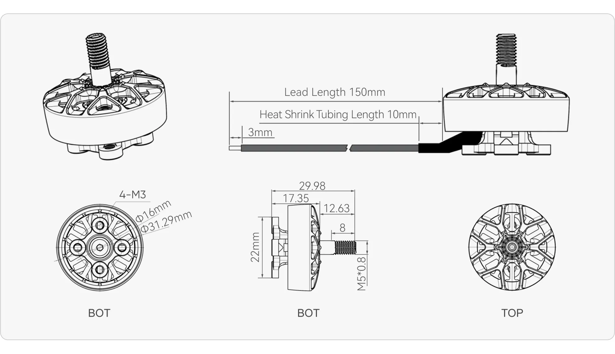 MEPS NEON 2505.5 drone motor size chart