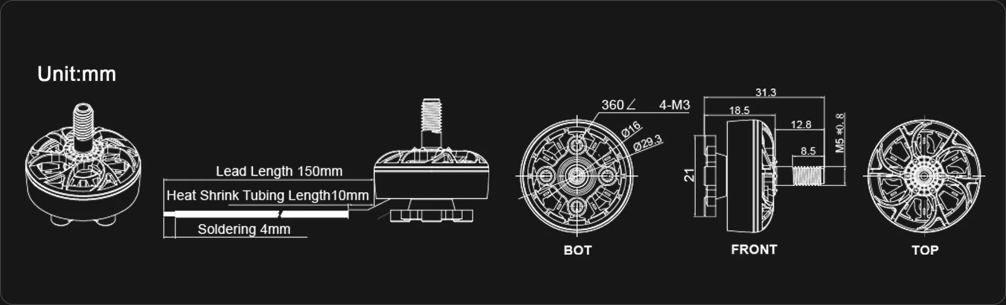 neon cool 2306 ccw pc size