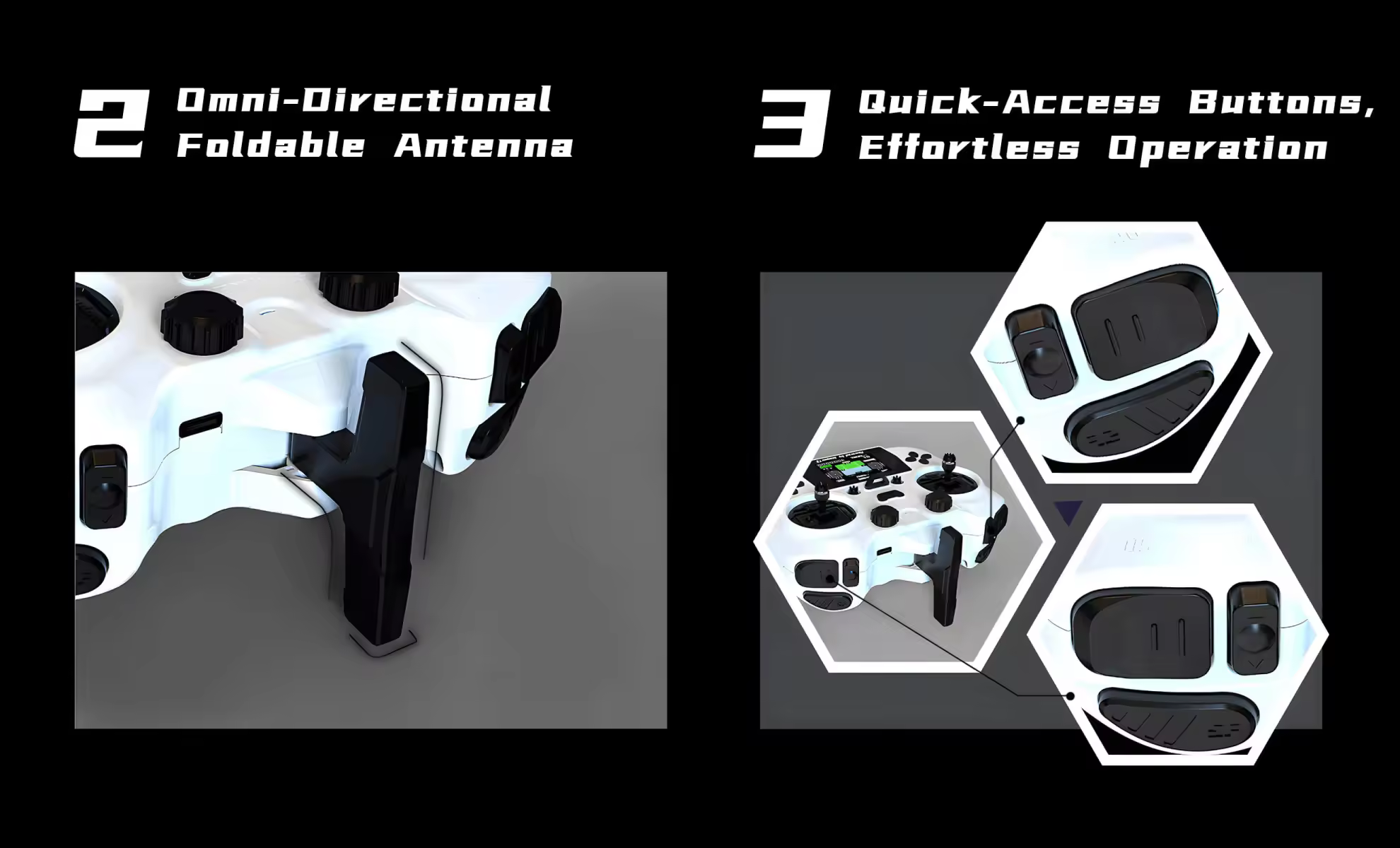 omni directional foldable antenna and quick access buttons pc