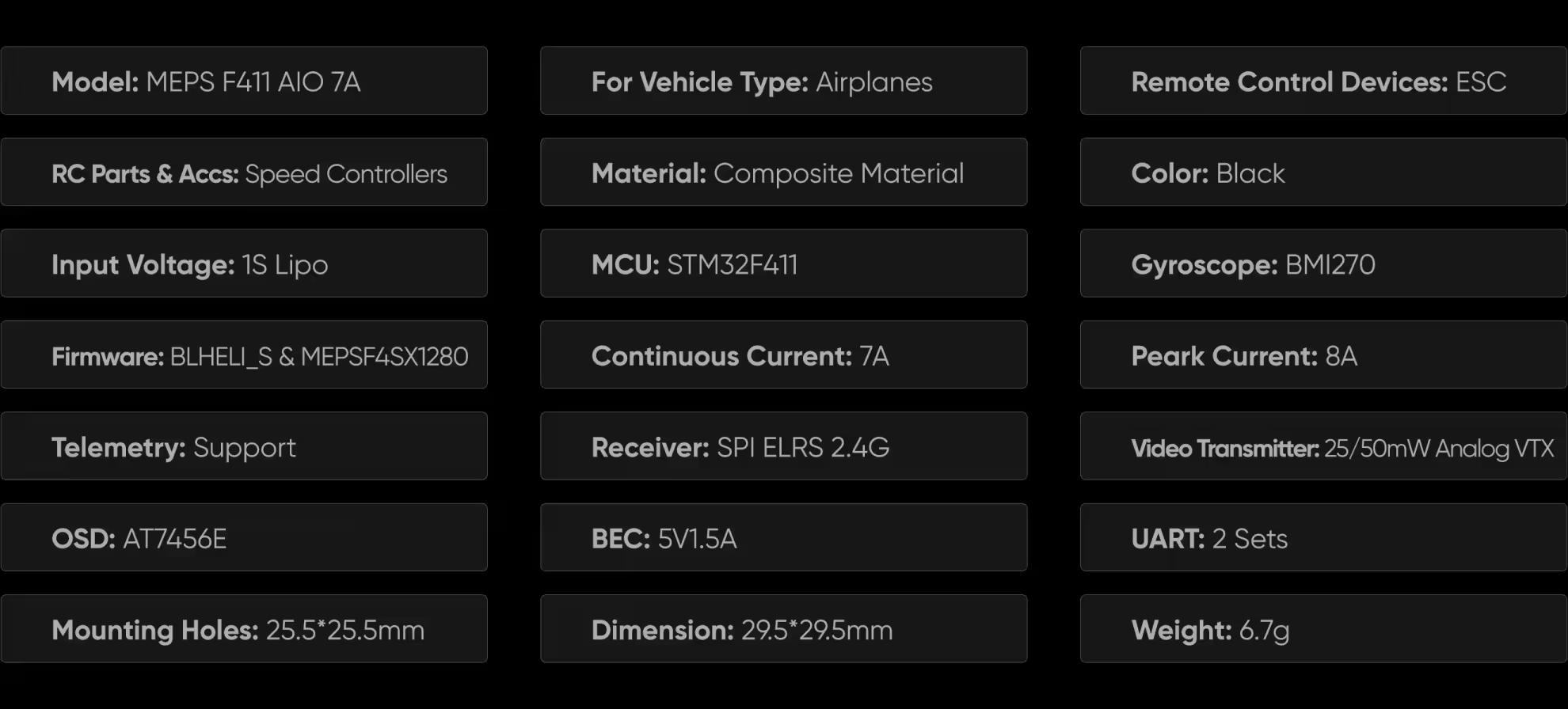 7A AIO specifications