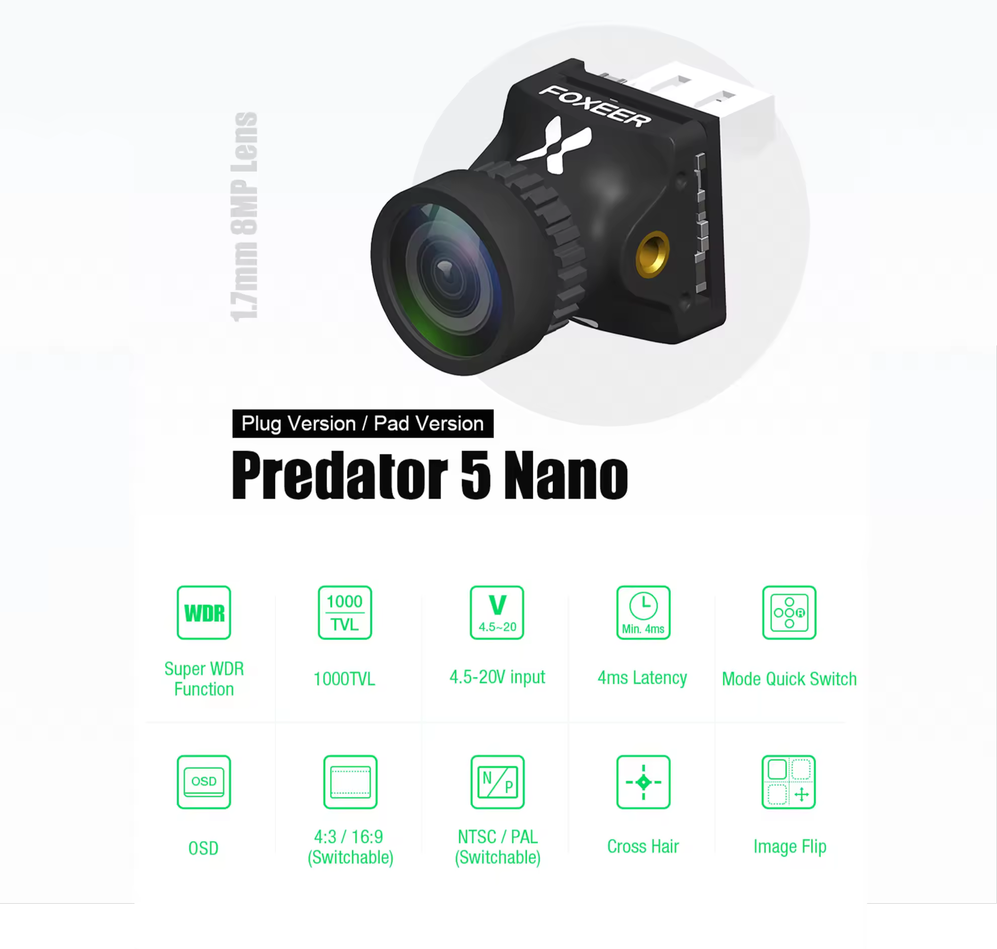 features-of-foxeer-predator-5-nano-camera-pad-plug