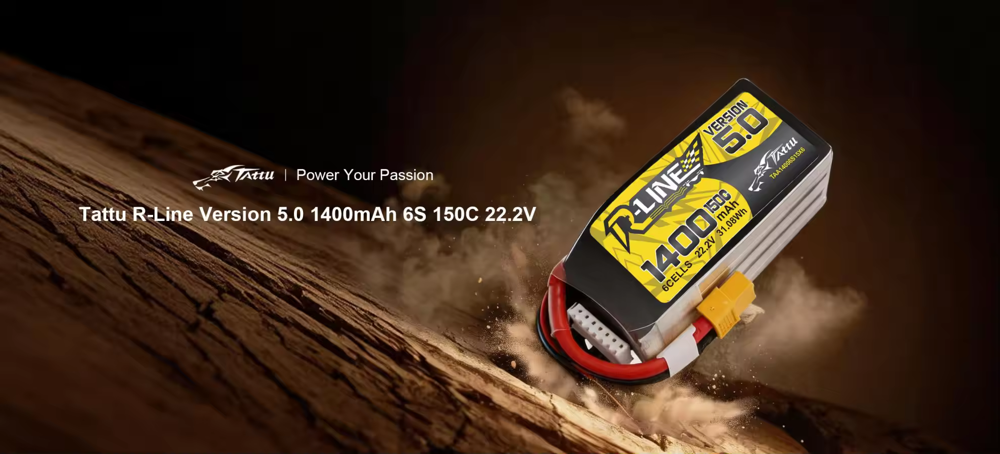 pc tattu r line version 5.0 1400mah 6s 150c 22.2v lipo battery