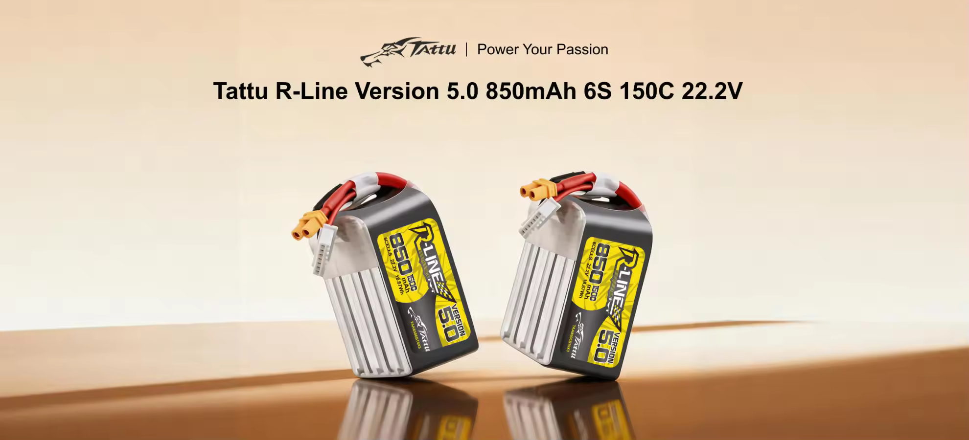 pc tattu v5.0 850mah 6s 22.2v 150c lipo battery