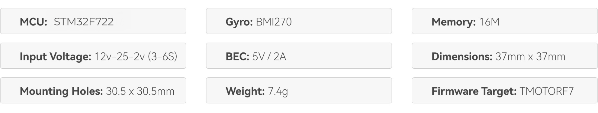 pc thobby f7 hd flight controller specifications