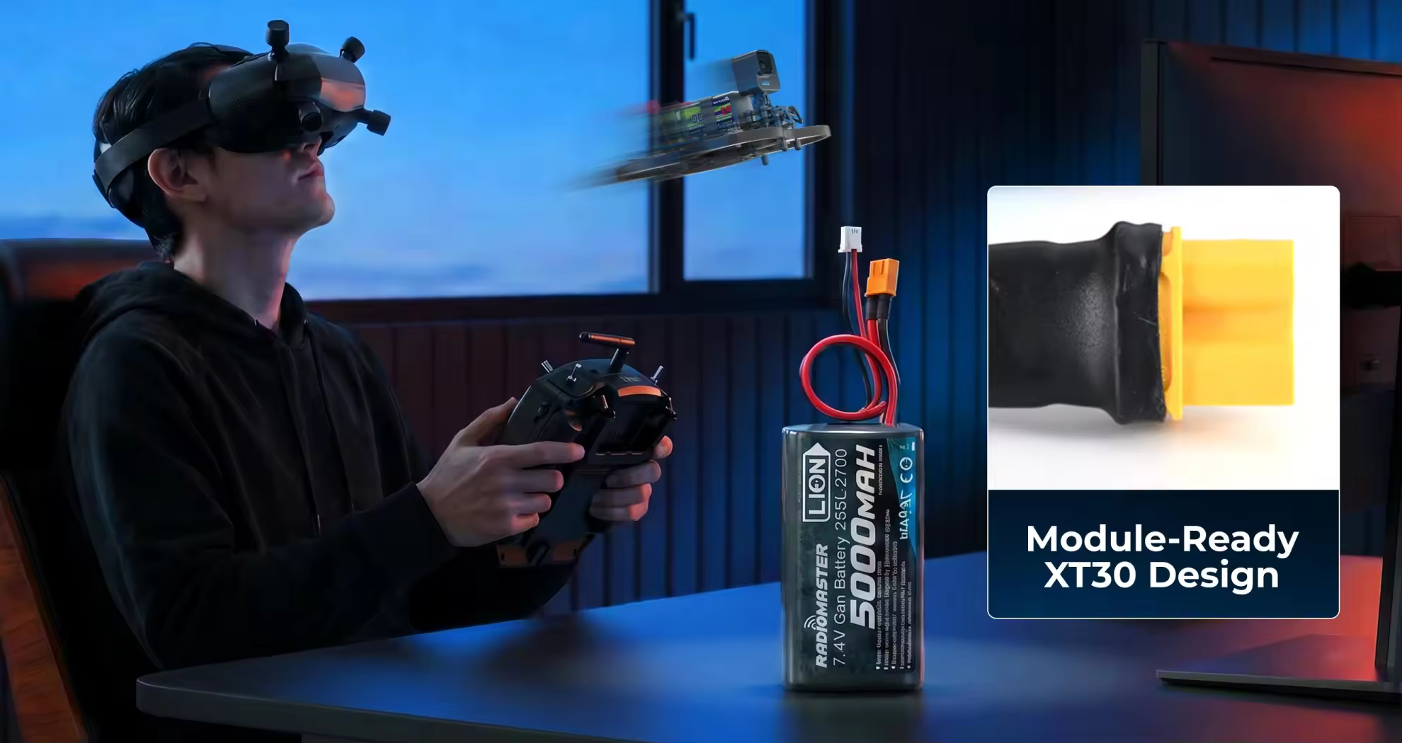 radiomaster 2s 5000mah battery with xt30 design