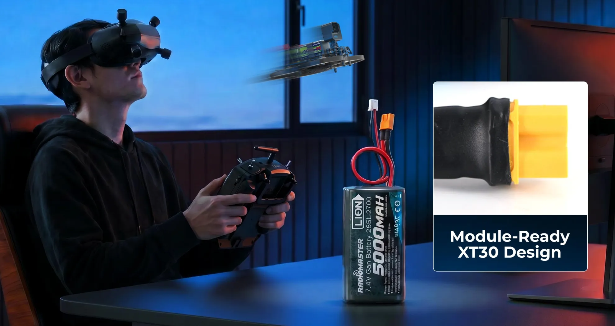 radiomaster 2s 5000mah battery with xt30 design